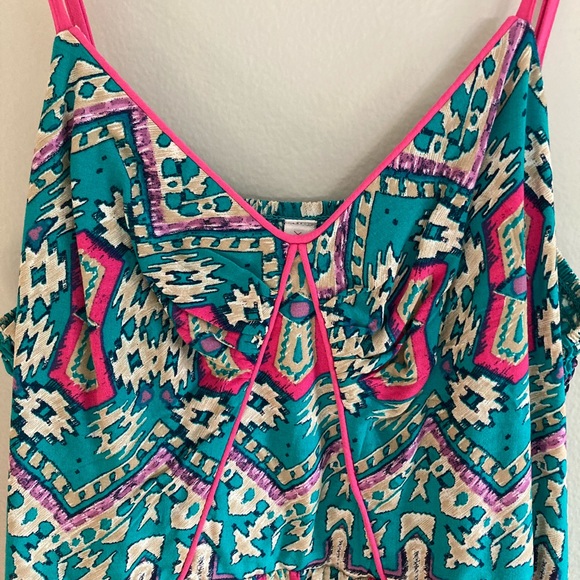 Tiered Woven Color Summer Dress - Picture 3 of 4